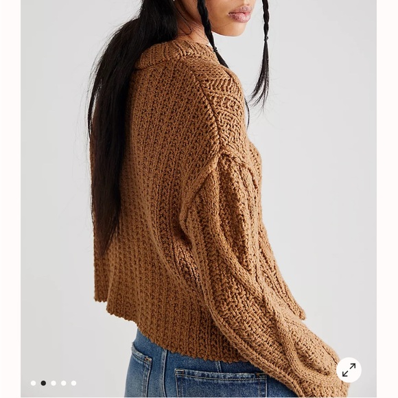 Free People Cutting Edge Cable Pullover SMALL - Picture 4 of 7
